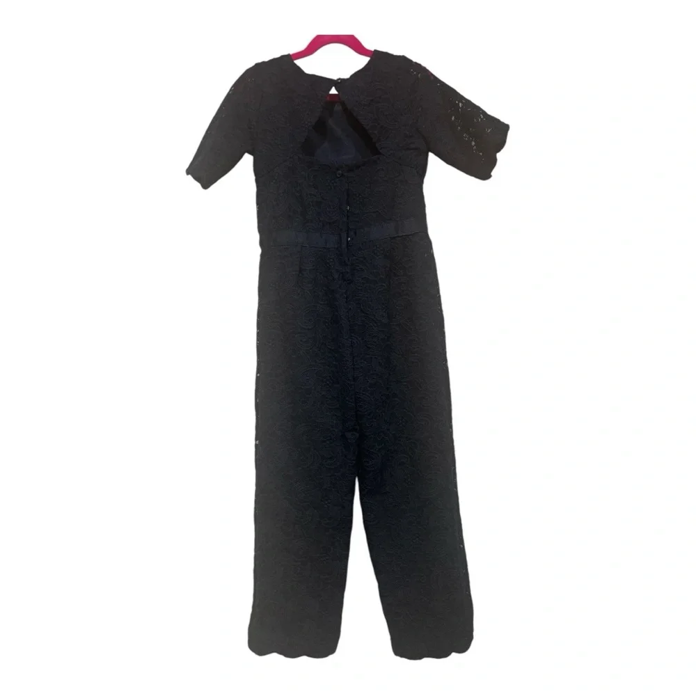 Janie and Jack Elegant Navy Blue Lace Jumpsuit Girls Size 7